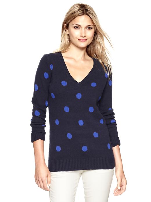 1 of 8 showing, with the color true indigo of product Dot pullover sweater