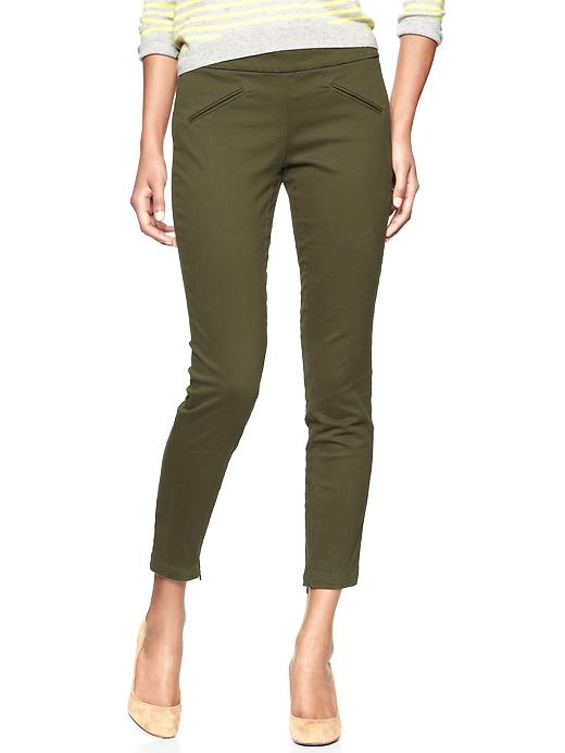 1 of 8 showing, with the color juniper green of product Super skinny twill pants