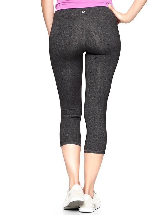 2 of 8 showing, with the color charcoal gray of product GapFit gFast heathered capris