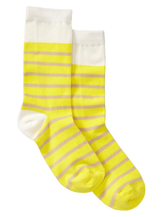 1 of 8 showing, with the color bright neon yellow of product Colorblock socks