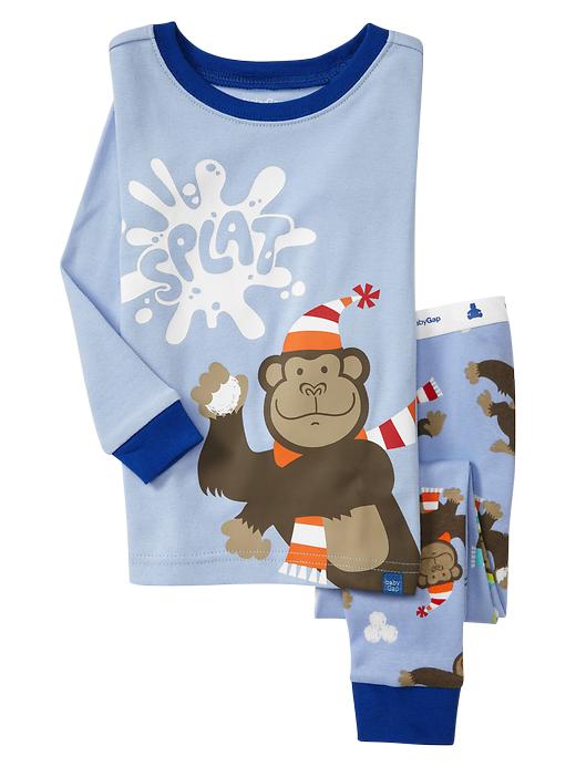 1 of 8 showing, with the color river blue of product Monkey sleep set