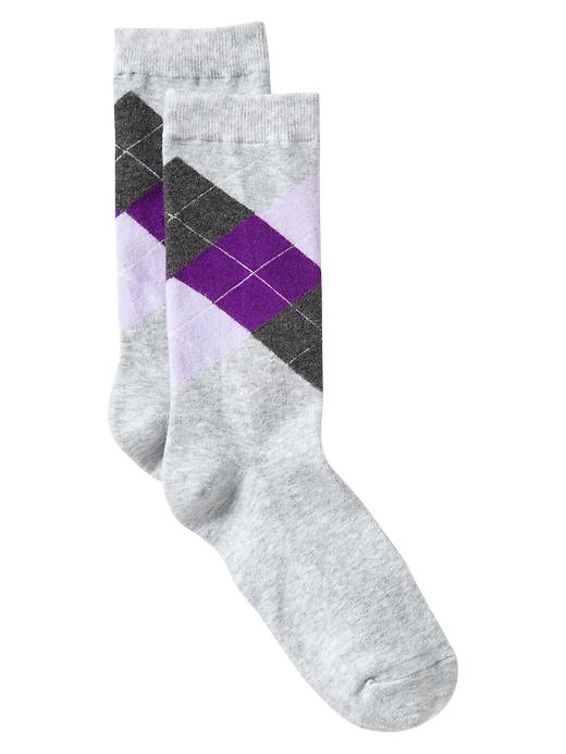 1 of 8 showing, with the color novelty royal purple of product Center argyle socks