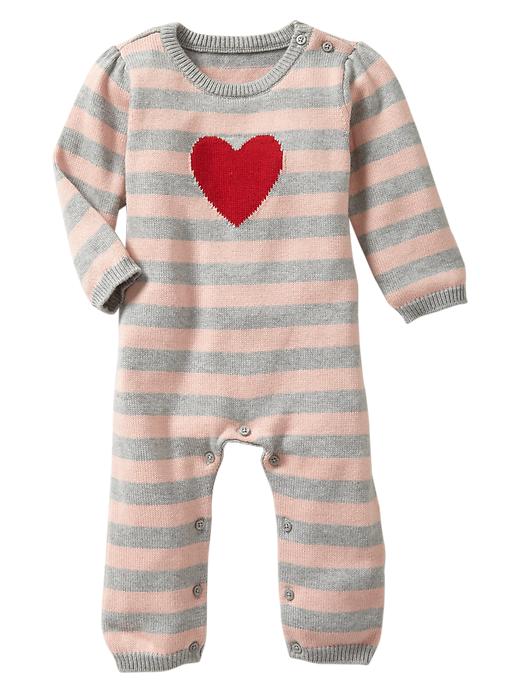 View large product image 1 of 1. Intarsia heart one-piece