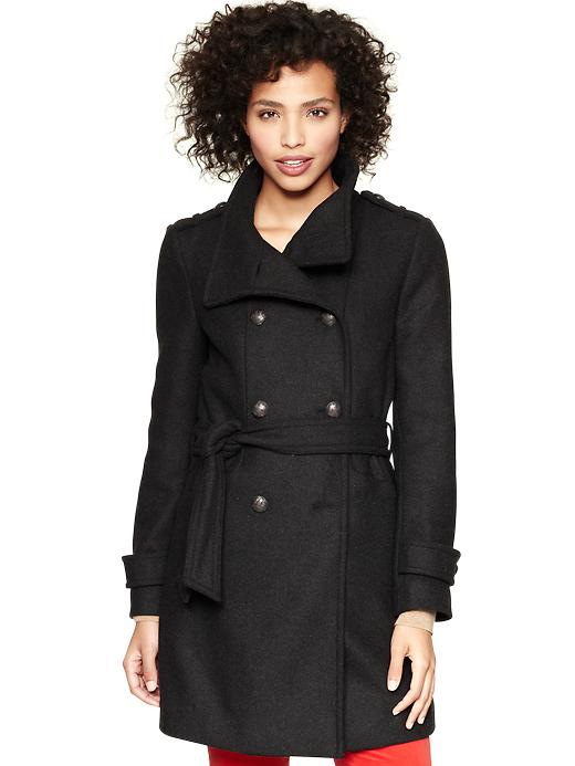 Image number 1 showing, Wool military coat