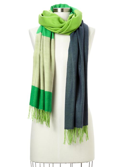 1 of 8 showing, with the color green multi of product Cozy colorblock scarf