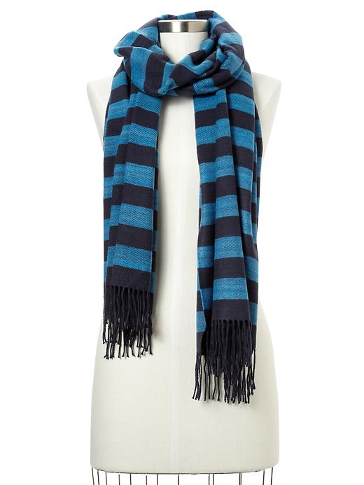 1 of 8 showing, with the color navy stripe of product Cozy classic stripe scarf