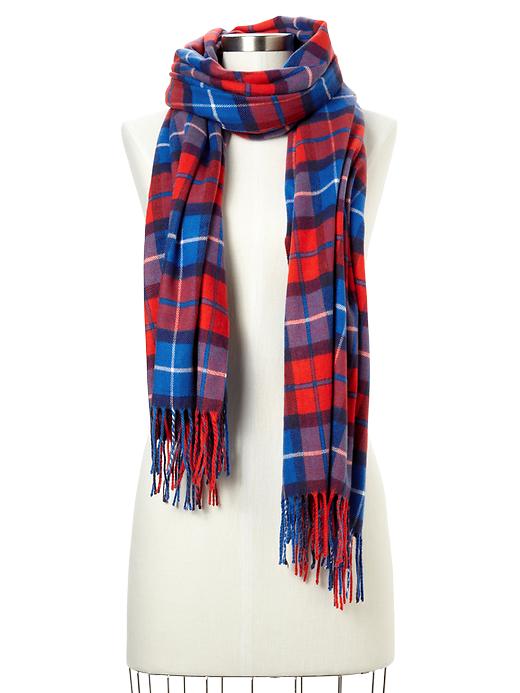 1 of 8 showing, with the color red plaid of product Cozy classic plaid scarf