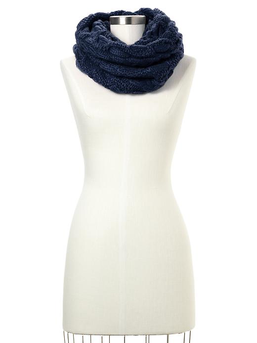 1 of 8 showing, with the color true indigo of product Cable twist cowlneck