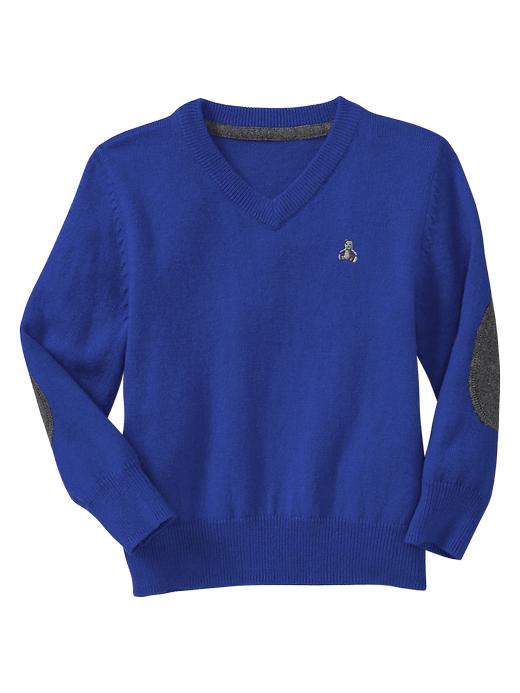 1 of 8 showing, with the color admiral blue of product V-neck sweater