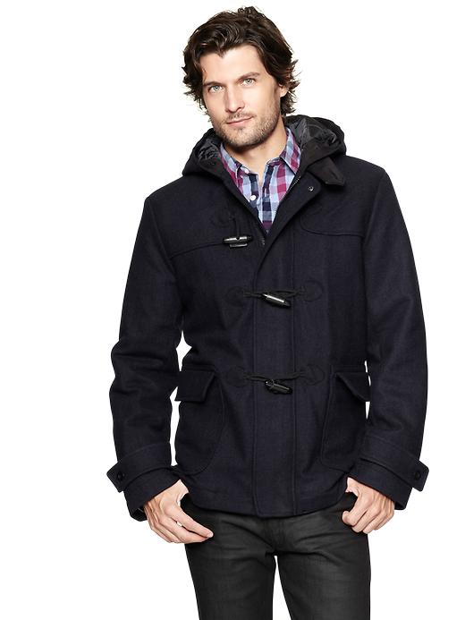 1 of 8 showing, with the color true indigo of product Cropped duffle jacket