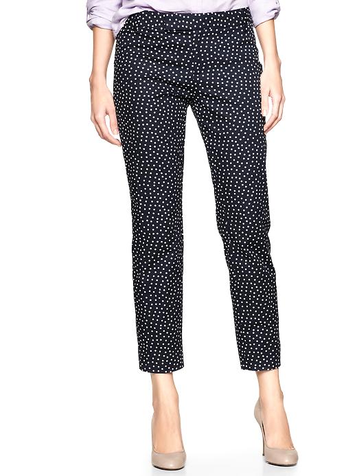 1 of 8 showing, with the color polka dot of product Slim cropped refined dot pants
