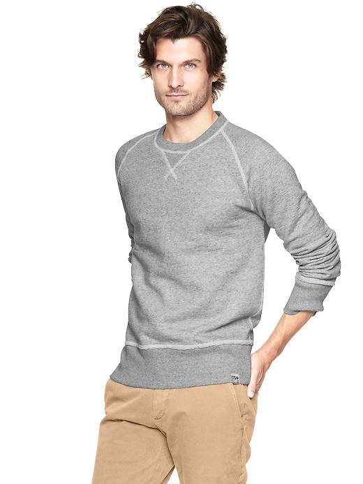 1 of 8 showing, with the color heather gray of product Gap x GQ Todd Snyder Crewneck
