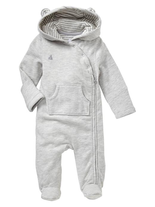 1 of 8 showing, with the color grey of product Favorite bear footed one-piece