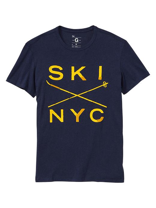 1 of 8 showing, with the color navy of product Ski NYC T