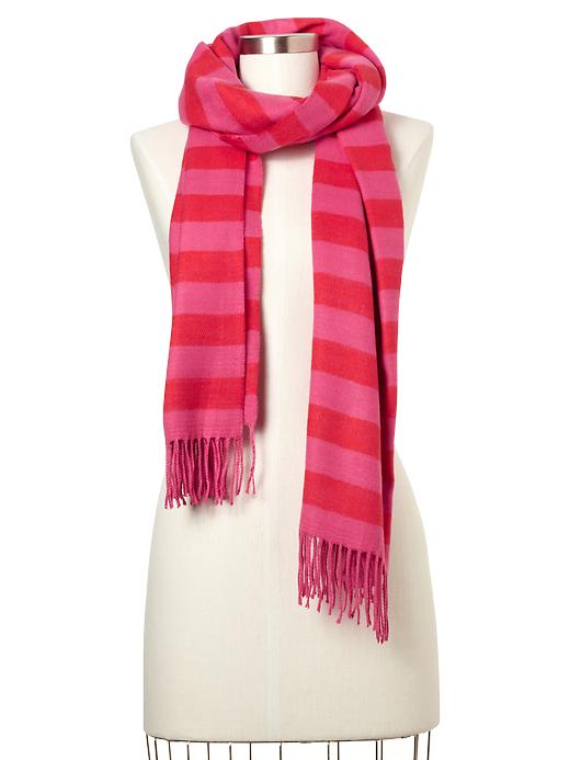 1 of 8 showing, with the color pink stripe of product Cozy classic stripe scarf