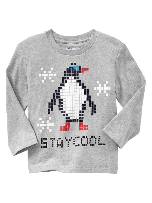 1 of 8 showing, with the color gray of product Long-sleeve graphic T