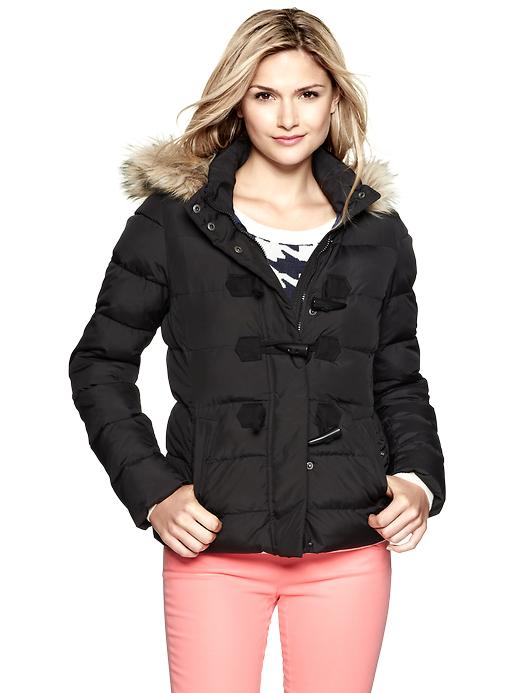1 of 8 showing, with the color true black of product Nylon duffle coat