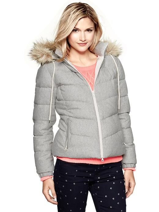 View large product image 1 of 3. Wool puffer bomber