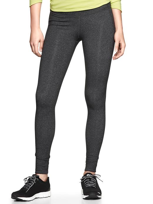 1 of 8 showing, with the color charcoal gray of product GapFit gFast heathered leggings