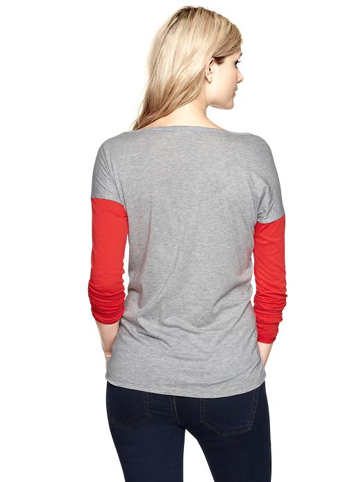 2 of 8 showing, with the color heather gray of product Luxe jersey contrast-sleeve top