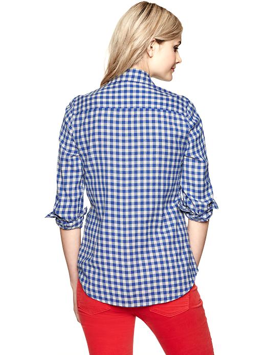 View large product image 2 of 2. Fitted boyfriend flannel shirt