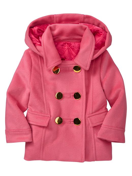 1 of 8 showing, with the color knockout pink of product Hooded peacoat