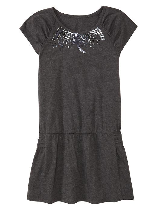 1 of 8 showing, with the color clean coal of product Drop-waist embellished dress