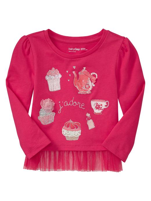 1 of 8 showing, with the color summer azalea of product Embellished tulle graphic T