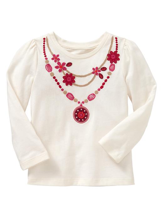 1 of 8 showing, with the color ivory frost of product Embellished graphic T
