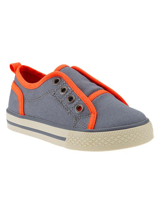 1 of 8 showing, with the color scholastic grey of product Neon trim slip-on sneakers