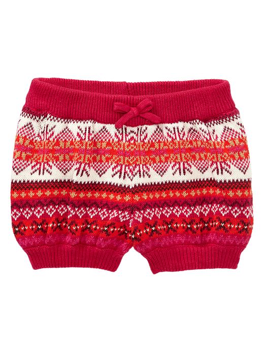 1 of 8 showing, with the color scarlet of product Intarsia knit shorts