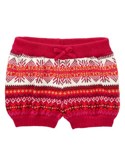 View large product image 1 of 1. Intarsia knit shorts