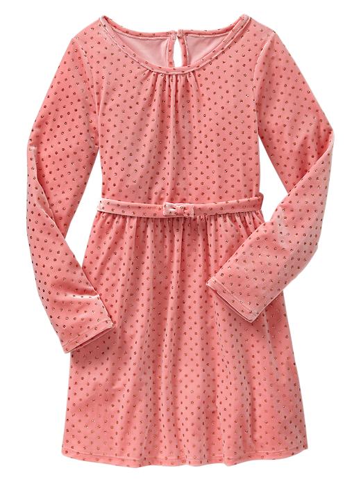1 of 8 showing, with the color soft desert pink of product Glitter dot velvet dress