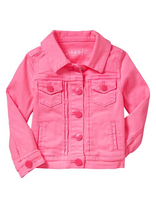 View large product image 1 of 1. Neon denim jacket