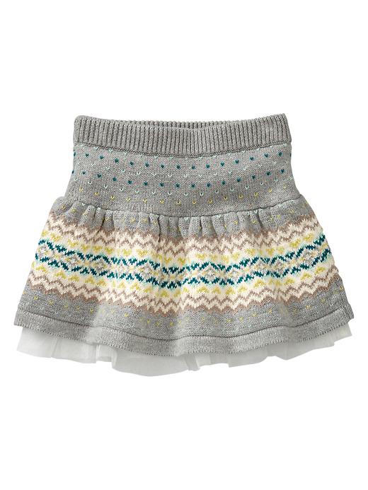 1 of 8 showing, with the color gray of product Fair Isle tulle skirt