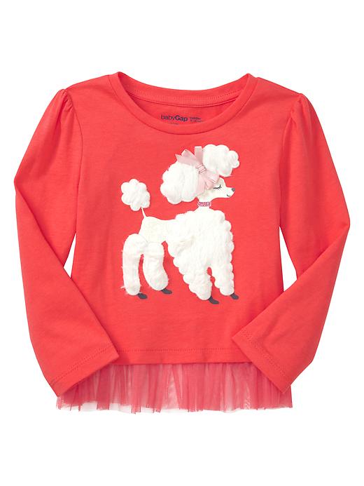 1 of 8 showing, with the color fire coral of product Embellished tulle graphic T