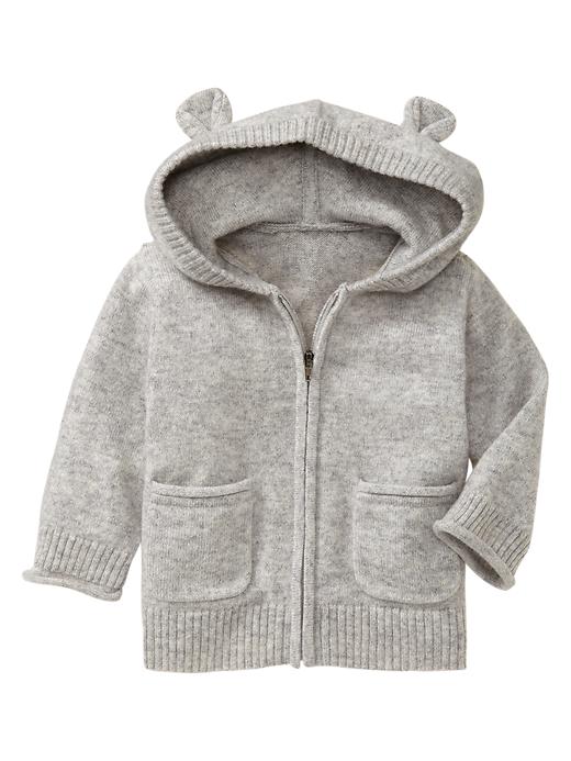 1 of 8 showing, with the color gray of product Cashmere sweater hoodie