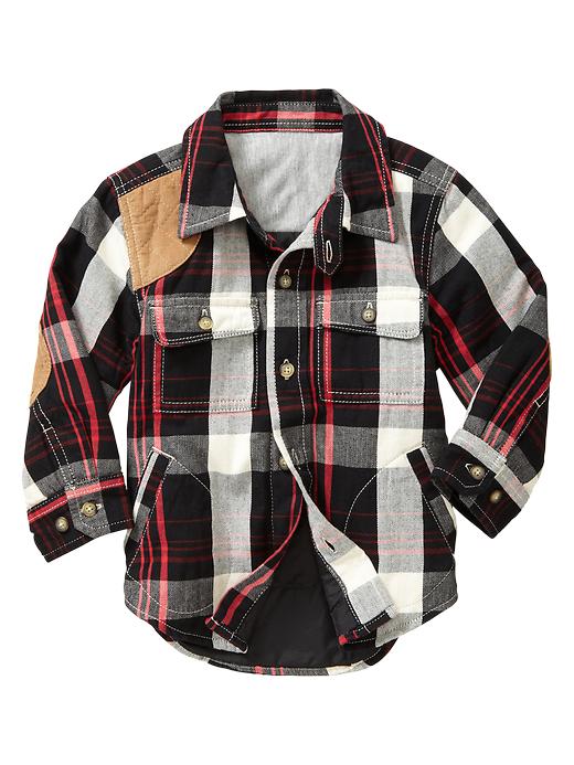 1 of 8 showing, with the color true black of product Plaid shirt jacket