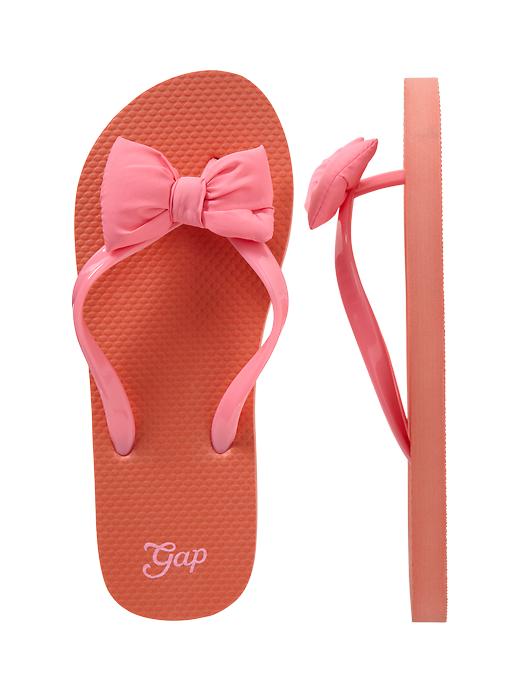 1 of 8 showing, with the color neon flamingo of product Bow flip flops
