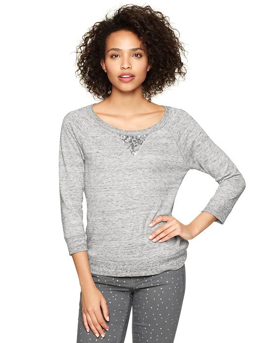 1 of 8 showing, with the color heather gray of product Sequin-trim sweatshirt