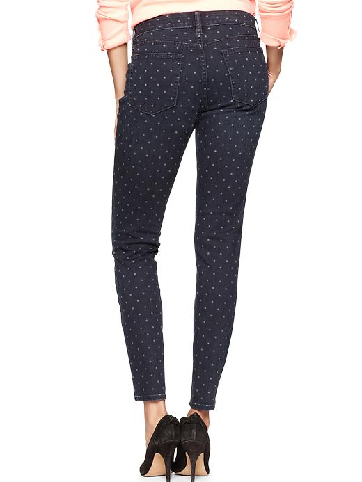 2 of 8 showing, with the color polka dot of product 1969 dot always skinny skimmer jeans