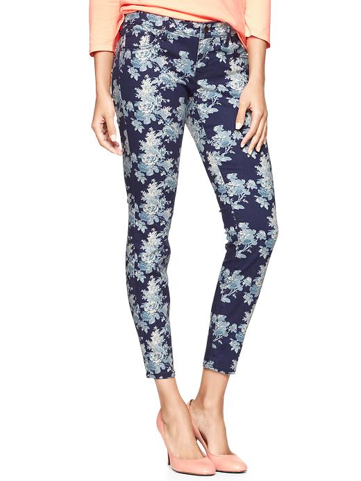 1 of 8 showing, with the color blue floral of product 1969 floral always skinny skimmer jeans