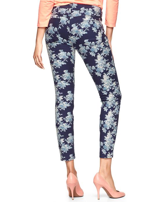 2 of 8 showing, with the color blue floral of product 1969 floral always skinny skimmer jeans