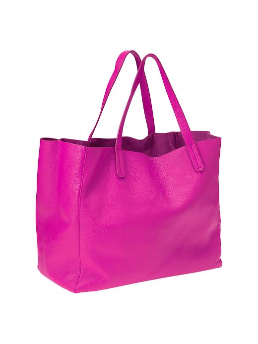 1 of 8 showing, with the color neon magenta of product Leather tote