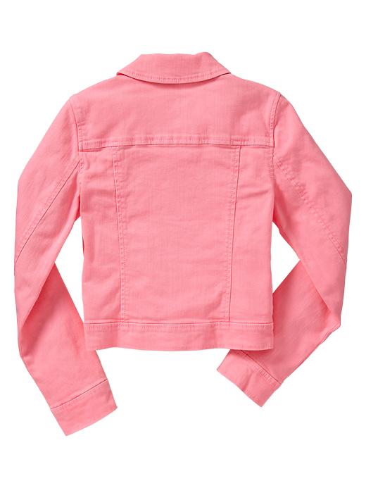 2 of 8 showing, with the color neon pink light of product Neon pink denim jacket