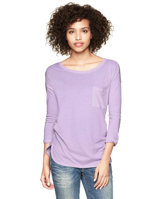 1 of 8 showing, with the color spring lilac of product Luxe jersey pocket top