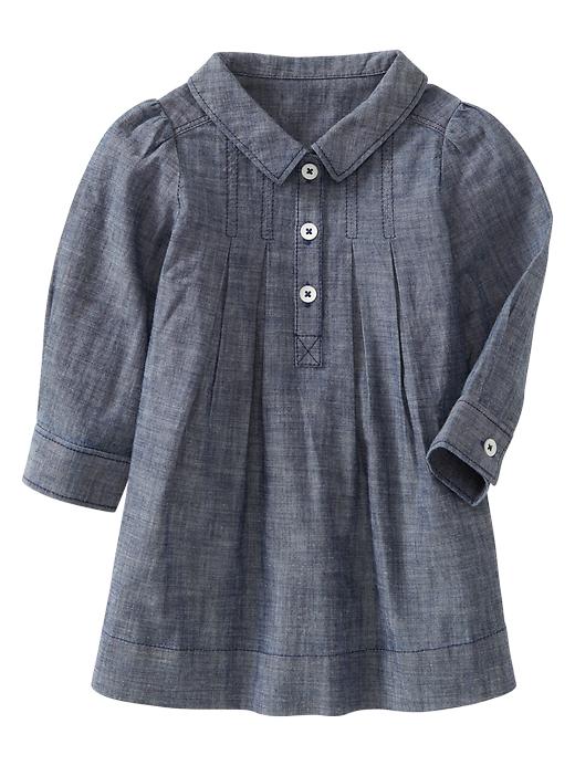 gap chambray shirt dress Women's Pleated Mini Shirtdress by Gap Indigo Blue Chambray Size M
