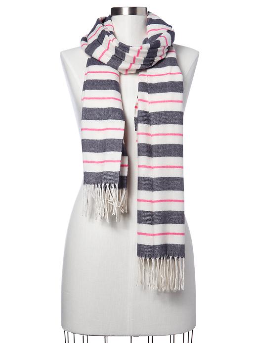 1 of 8 showing, with the color true indigo of product Cozy mix-stripe scarf