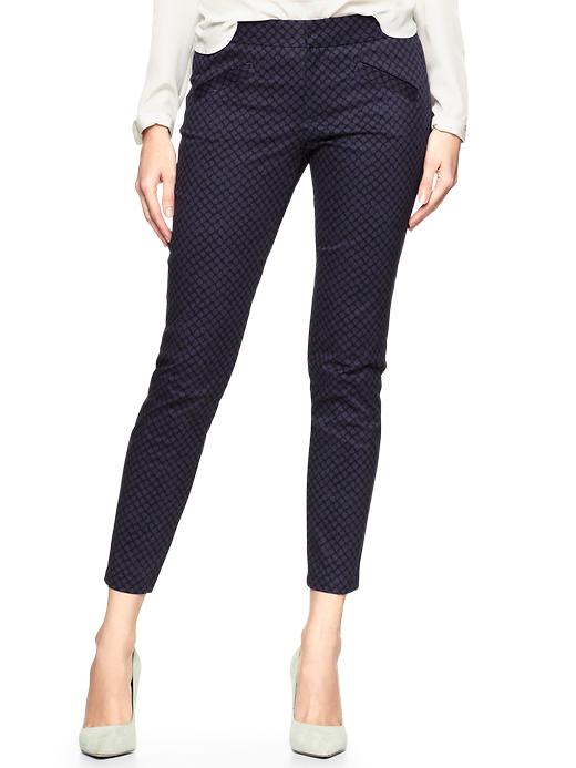 1 of 8 showing, with the color blue slate of product Ultra skinny printed pants