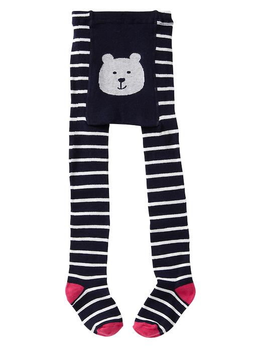 1 of 8 showing, with the color dark night of product Striped bear tights